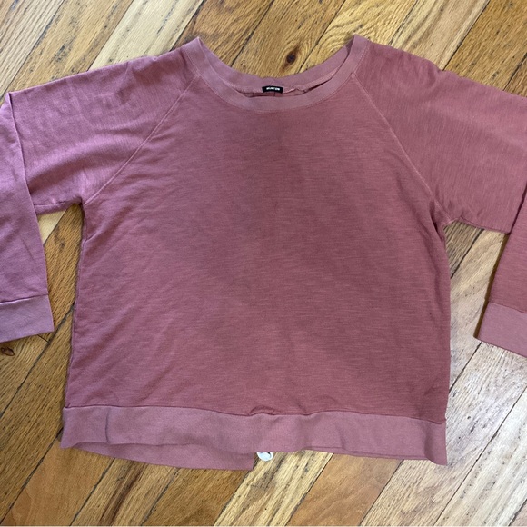 Monrow Terracotta Super Soft Lace Up Tie Back Sweatshirt Size L - Picture 3 of 6